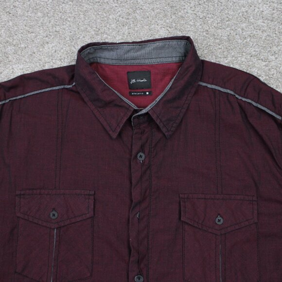 J.B. Holt Athletic Fit Shirt Mens Large Red Cotton Stretch Long Sleeve Button Up - Picture 6 of 13